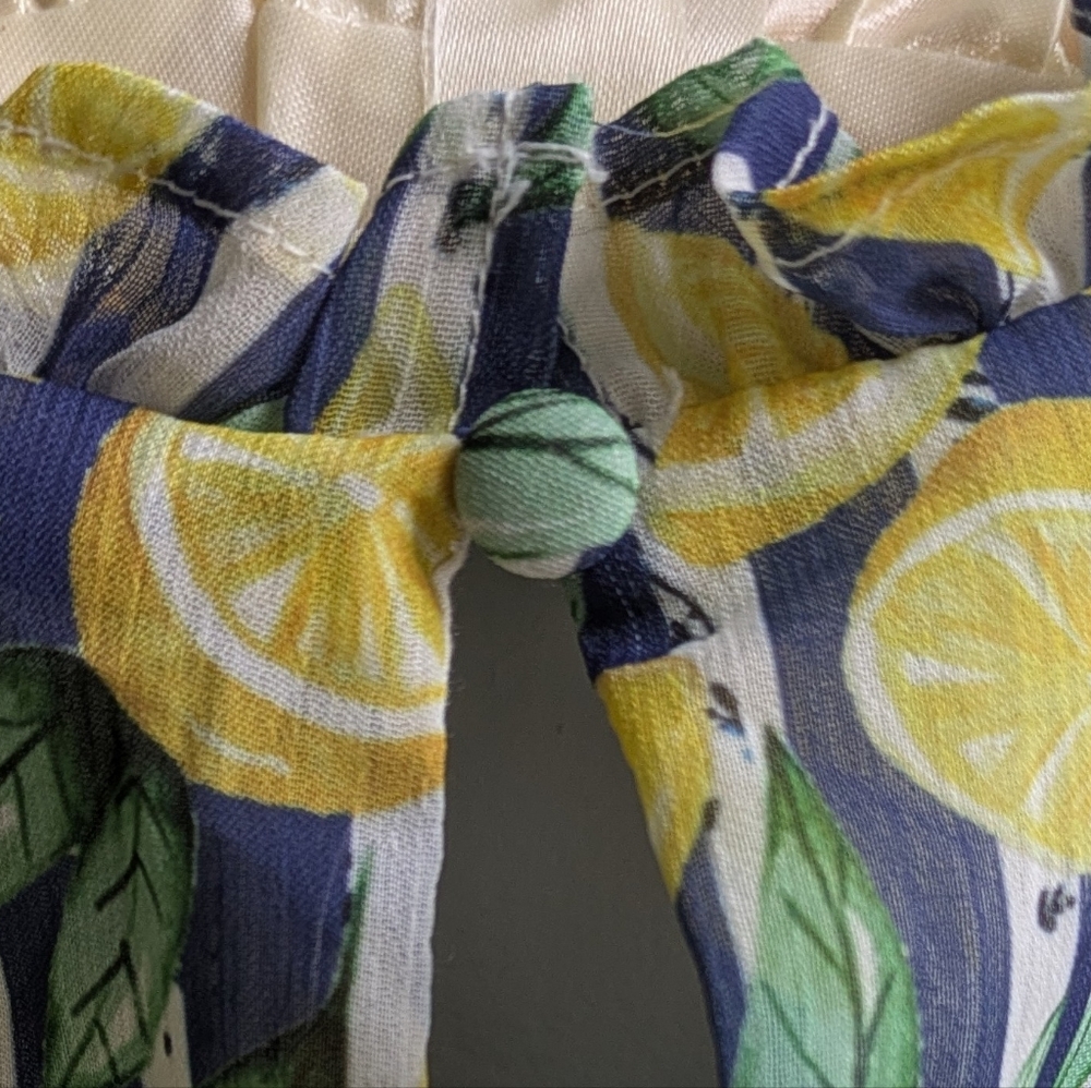 EUC....Aqua For Bloomingdales Lemons Print Midi Girls Dress Size L(12) - Picture 5 of 11